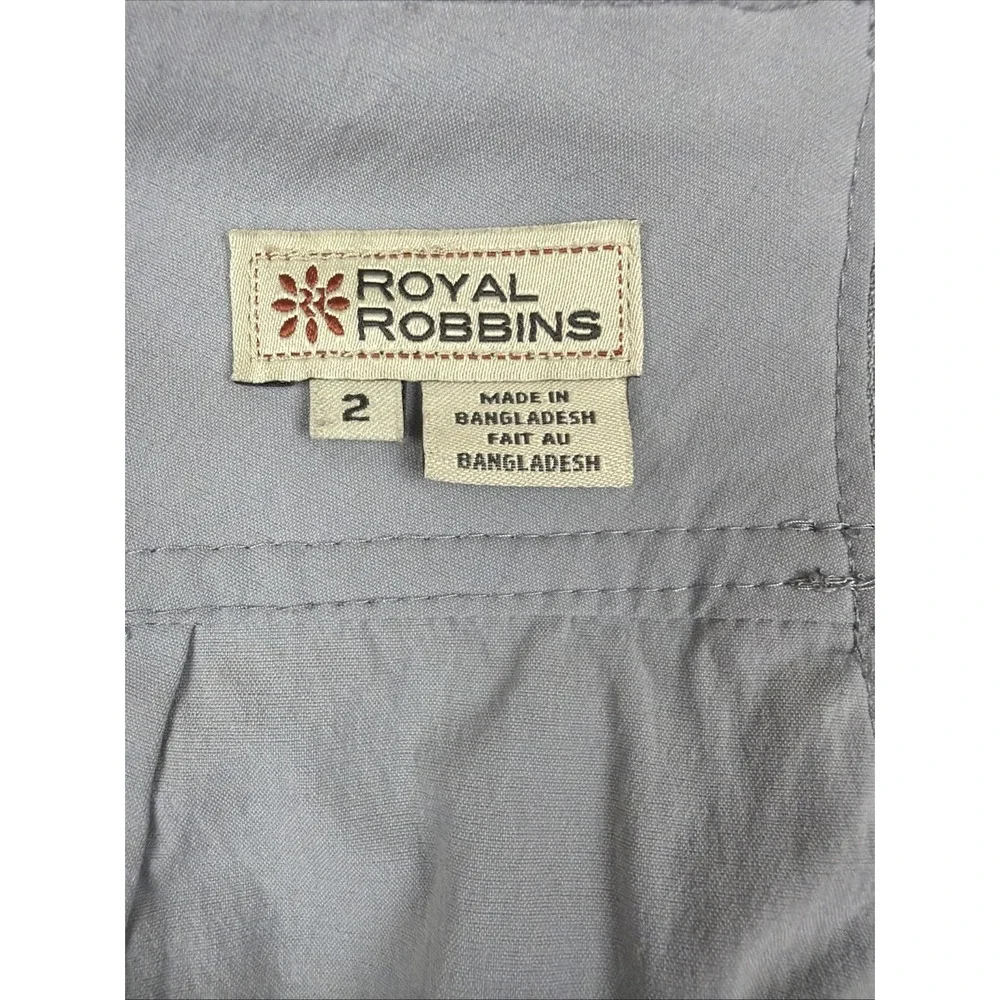 Royal Robbins Skort Size 2 Gray Hiking Outdoor Stretch Zip Pocket Athletic Nylon